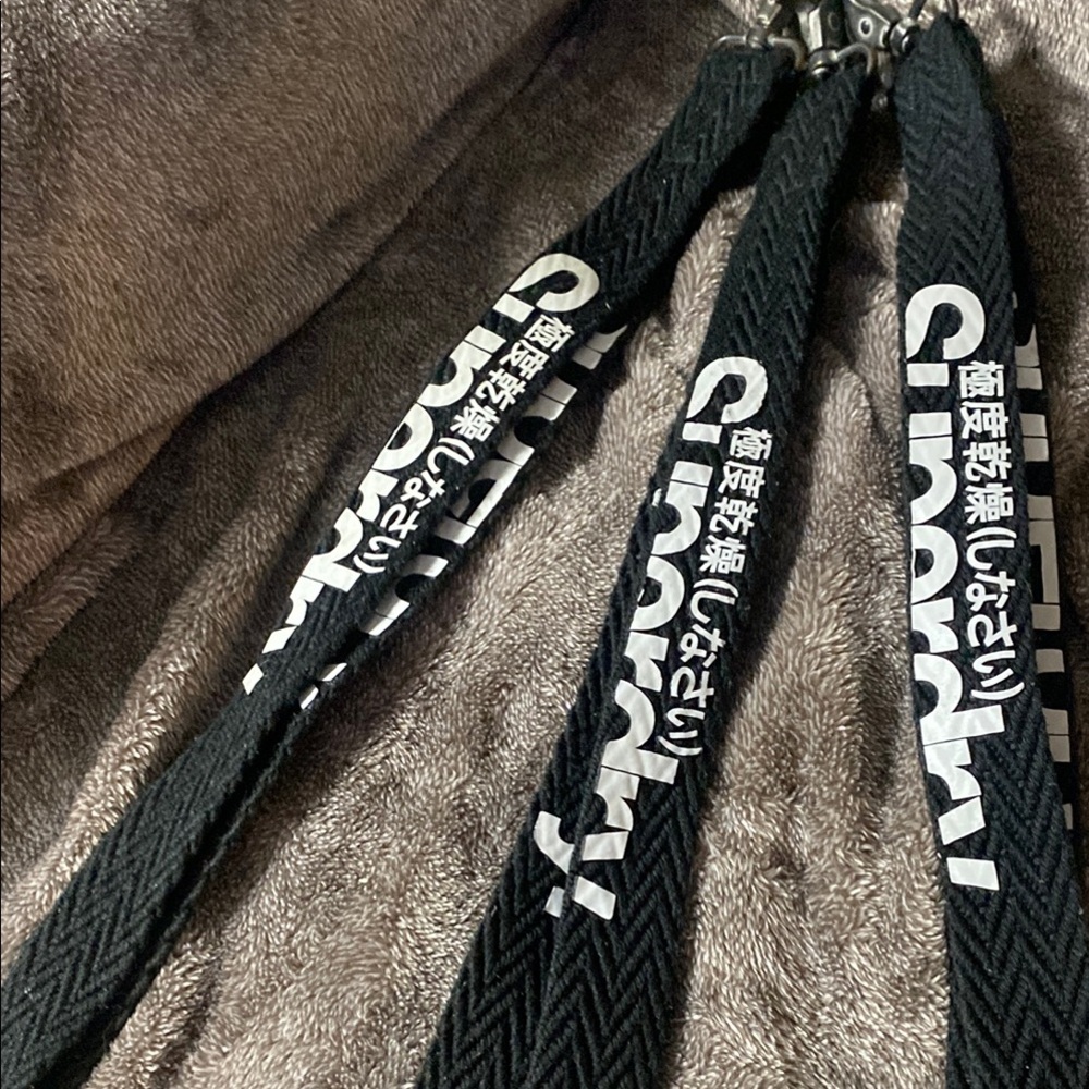 Set of 3 Superdry Black Key Card Holders Lanyard with Chevron Pattern:"